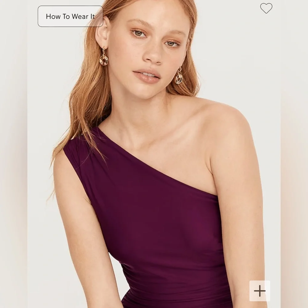 J. Crew NWT Ruched‎ One-Shoulder One-Piece - Purple Iris